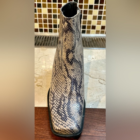 Maripe! Ankle Zip Boot/Eve/Leather Snakeskin/Size-7 - Picture 3 of 16